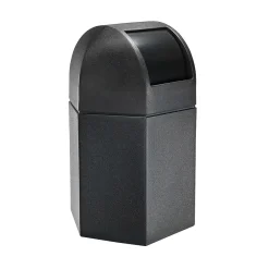 Products® PolyTec Series 45-Gallon Hex Trash Can with Dome Lid, Black (73790199)<Commercial Zone Best