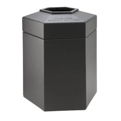 Products PolyTec Series Hexagon Trash Can, Charcoal, 45 Gal. (737224)<Commercial Zone Sale
