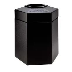 Products® PolyTec Series 45gal Hex Trash Can, Black (737201)<Commercial Zone Hot