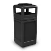 Products® PolyTec Series 42gal Square Trash Can with Ashtray Dome Lid, Black (73300199)<Commercial Zone Sale