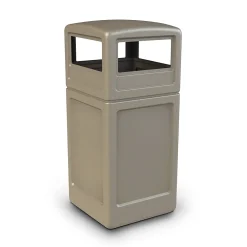 Products® PolyTec Series 42gal Square Trash Can with Dome Lid, Beige (73290299)<Commercial Zone Outlet