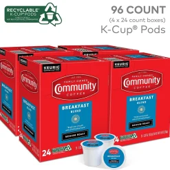 Community Coffee Breakfast Blend Coffee Keurig® K-Cup® Pods, Medium Roast, 96/Carton (5000374324CT)