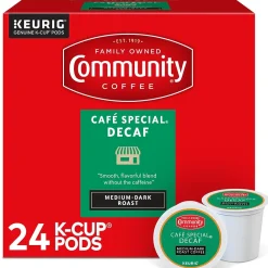 Community Coffee Cafe Special Decaf Coffee Keurig® K-Cup® Pods, Medium Dark Roast, 24/Box (5000374327)