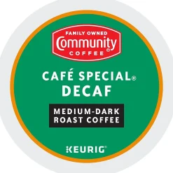 Community Coffee Cafe Special Decaf Coffee Keurig® K-Cup® Pods, Medium Dark Roast, 24/Box (5000374327)