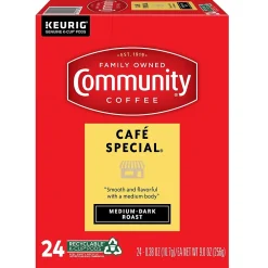 Community Coffee Cafe Special Coffee, Keurig K-Cup Pod, Medium-Dark Roast, 96/Carton (5000374325CT)