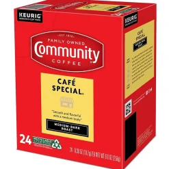 Community Coffee Cafe Special Coffee, Keurig K-Cup Pod, Medium-Dark Roast, 96/Carton (5000374325CT)