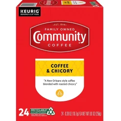 Community Coffee Chicory Coffee Keurig® K-Cup® Pods, Medium Dark Roast, 24/Box (5000374326)