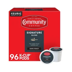 Community Coffee Signature Blend Coffee Keurig® K-Cup® Pods, Dark Roast, 96/Carton (5000374328CT)