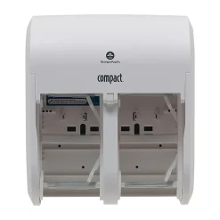 Compact 4-Roll Quad Coreless Toilet Paper Dispenser by GP PRO, White (56747A)<Georgia-Pacific