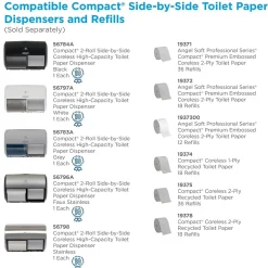 2-Roll Side-by-Side Coreless Toilet Paper Dispenser by GP PRO, Stainless (56798)<Compact Clearance