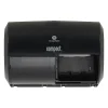 Compact 2-Roll Side-by-Side Coreless Toilet Paper Dispenser by GP PRO, Black (56784A)<Georgia-Pacific Clearance