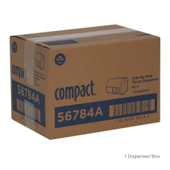 Compact 2-Roll Side-by-Side Coreless Toilet Paper Dispenser by GP PRO, Black (56784A)<Georgia-Pacific Clearance
