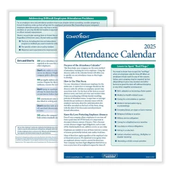 Hr Forms*ComplyRight 2025 Attendance Calendar Set, 100 Forms/Pack (A1411W16PK100)