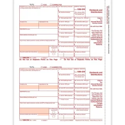 Tax Forms*ComplyRight 2024 1099-DIV Tax Form, 1-Part, 2-Up, Federal Copy A, 50/Pack (513050)
