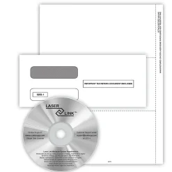 Tax Forms*ComplyRight 2024 1099-MISC Recipient Copy Only Tax Form Envelopes and LaserLink Software, 2-Up, White, 50/Pack (5173ES)