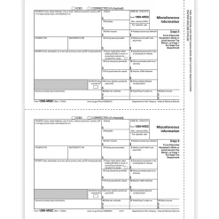 Tax Forms*ComplyRight 2024 1099-MISC Tax Form, 1-Part, 2-Up, Payer Copy C, 50/Pack (511250)
