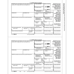 Tax Forms*ComplyRight 2024 1099-R Tax Form, 1-Part, 2-Up, Recipient Copy B, 50/Pack (514150)