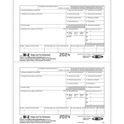 Tax Forms*ComplyRight 2024 W-2 Tax Form, 2-Part, 2-Up, Employee Copy C, 50/Pack (520350)