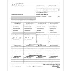 Tax Forms*ComplyRight 2024 W-2C Tax Form, 1-Part, Copy 1/D, 50/Pack (531550)