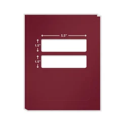 Pocket Folders|ComplyRight Double-Window Tax Presentation Folder, Burgundy, 50/Pack (FBU11)