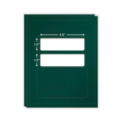 Pocket Folders|ComplyRight Double-Window Tax Presentation Folder, Emerald Green, 50/Pack (FG04)
