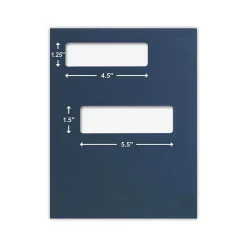 Pocket Folders|ComplyRight Double-Window Tax Presentation Folder, Navy Blue, 50/Pack (FMB03)