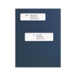 Pocket Folders|ComplyRight Double-Window Tax Presentation Folder, Navy Blue, 50/Pack (FMB03)