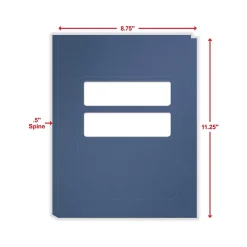 Pocket Folders|ComplyRight Double-Window Tax Presentation Folder, Midnight Blue, 50/Pack (FMB32)