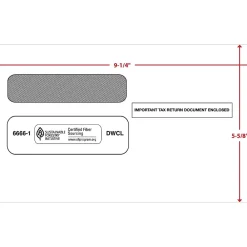 ComplyRight Moistenable Glue Security Tinted Double-Window Tax Envelopes, 5 5/8" x 9.25", 50/Pack (6666150)