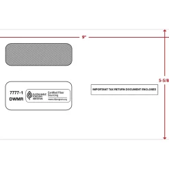 Sale ComplyRight Moistenable Glue Security Tinted Double-Window Tax Envelopes, White, 50/Pack (7777150)