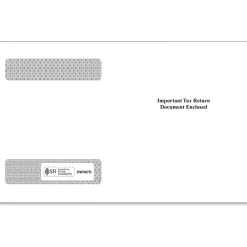 Tax Forms*ComplyRight Moistenable Glue Double-Window Envelope, 5.63" x 9", White/Black, 100/Pack (DW387D)