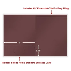 Pocket Folders|ComplyRight 1-Pocket Tax Presentation Folder, Burgundy, 50/Pack (PBF24)