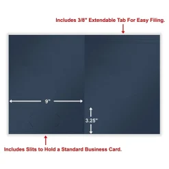 Pocket Folders|ComplyRight 1-Pocket Tax Presentation Folder, Navy Blue, 50/Pack (PNBF8)