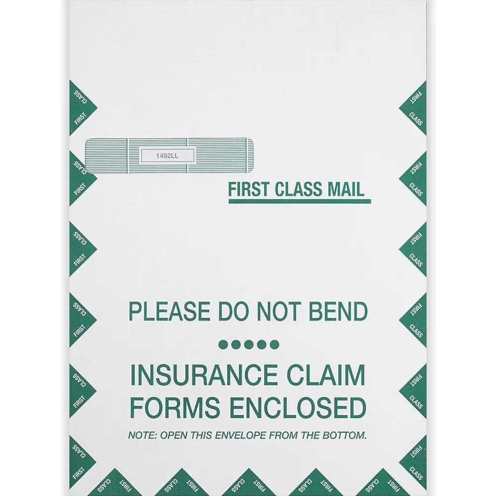 Best ComplyRight Self Seal Document Envelope 9" x 12 1/2", White/Green, 100/Pack (1492LL)
