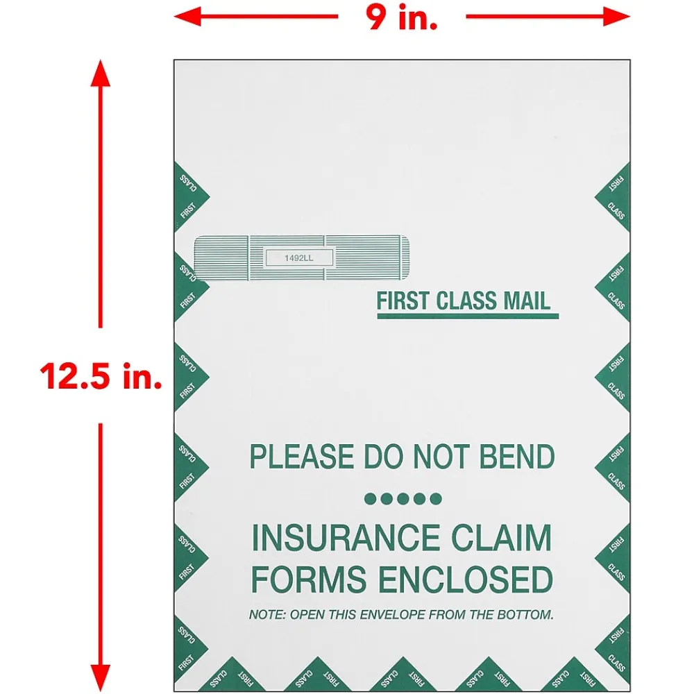 Best ComplyRight Self Seal Document Envelope 9" x 12 1/2", White/Green, 100/Pack (1492LL)