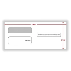 Outlet ComplyRight Self Seal Security Tinted Double-Window Tax Envelopes, 3 7/8" x 8 3/8", 50/Pack (DW19WS50)