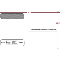 ComplyRight Self Seal Security Tinted Double-Window Tax Envelopes, 5 5/8" x 9", 50/Pack (444250)
