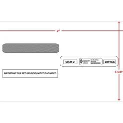 Online ComplyRight Self Seal Security Tinted Double-Window Tax Envelopes, 5 5/8" x 9", 50/Pack (9999250)