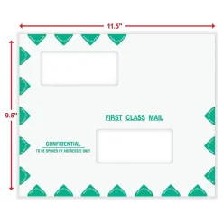Online ComplyRight Self-Seal Tax Envelope, 9.5" x 11.5", White/Green, 50/Pack (PEV22)