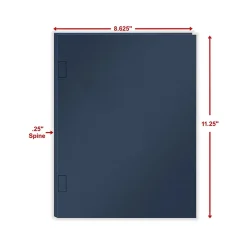 Pocket Folders|ComplyRight Tax Presentation Folder with Side-Staple Tabs, Navy Blue, 50/Pack (PNSS2)