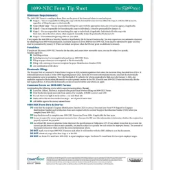 Tax Forms*ComplyRight TaxRight 2024 1099-NEC Tax Form Tax Forms, Envelopes, TipSheet & Software, 4-Part, 25/Pack (NECSC6103ES25)