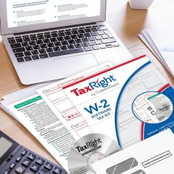 Tax Forms*ComplyRight TaxRight 2024 W-2 Tax Form Tax Forms, Envelopes, TipSheet & Software, 4-Part, 10/Pack (SC5645ES10)