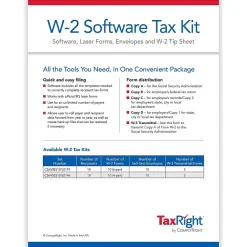 Tax Forms*ComplyRight TaxRight 2024 W-2 Tax Form Tax Forms, Envelopes, TipSheet & Software, 6-Part, 10/Pack (SC5650ES10)