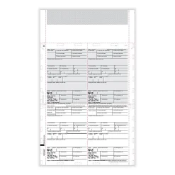 Tax Forms*ComplyRight W-2 Tax Form. Pressure Seal, 4-Up, Box Format, Copies B,C,2,2, EZ-Fold Duplex, 14", 500/Pack (PS1280Z)