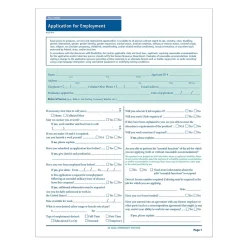 Hr Forms*ComplyRight ™ West Virginia Job Application, Pack of 50 (A2179WV)