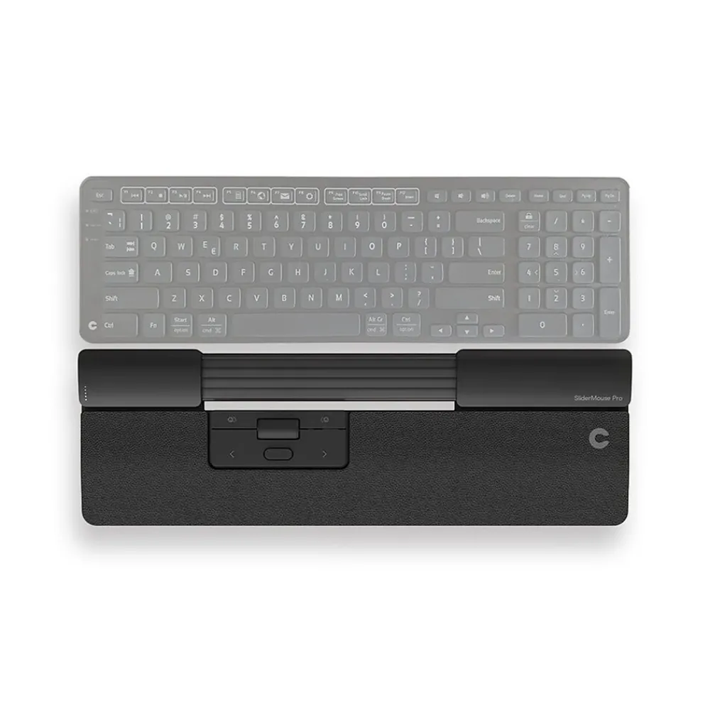 New Contour Design SliderMouse Pro Vegan Leather Slim Wrist Rest, Wireless, Black (CDSMPRO10110)