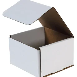 New Unbranded Corrugated Mailers, 7" x 7" x 4", White, 50/Bundle (M774)