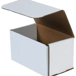 Hot Unbranded Corrugated Mailers, 9" x 6" x 6", White, 50/Bundle (M966)