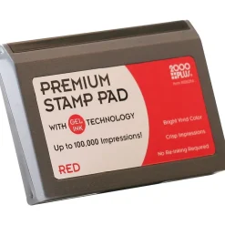 Stamps & Stamp Pads|Cosco 2000 Plus Gel-Based Stamp Pad, Red Ink (030257)
