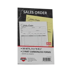 Business Forms*Cosco Artistic 2-Part Carbonless Sales Orders, 5.5" x 8.5", 50 Sets/Book (074012)